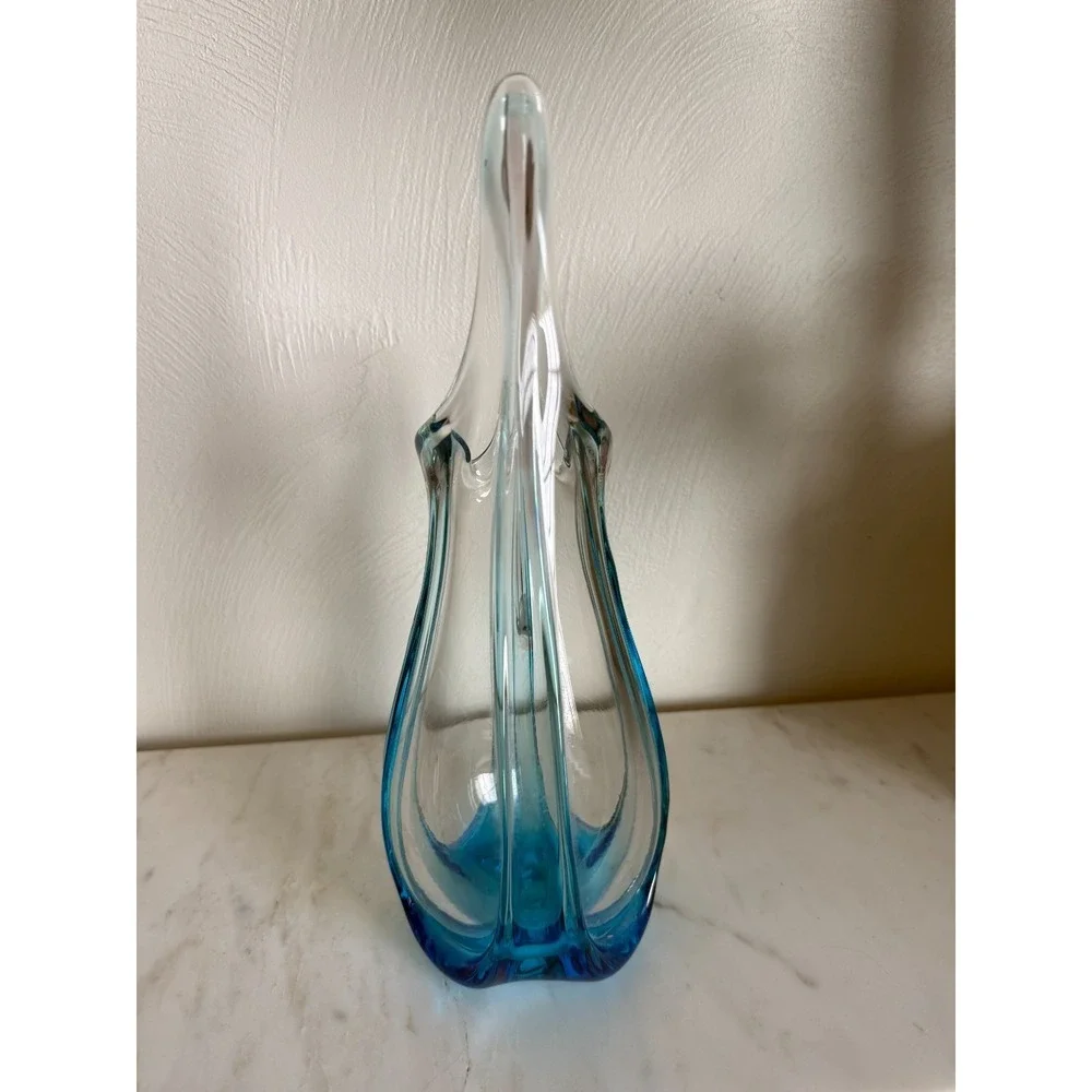 Vintage Mid Century Swung Wavy Teal Blue Art 12